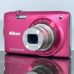 ◯【美品】Nikon COOLPIX S3300 ピンク 1600万画素 6倍ズーム 26mm広角 手ブレ補正 HD動画 スリムコンパクトデジタルカメラ
