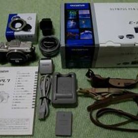 中古 OLYMPUS PEN Lite E-PL7 14-42mm EZ レンズキット シルバー＋電子ビューファインダーVF4＋レンズキャップLC-37C