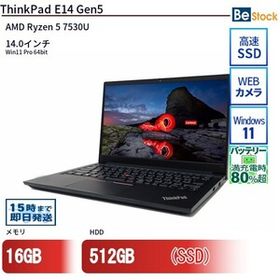 中古 ノートパソコン Lenovo レノボ ThinkPad E14 Gen5 21JSS3WX00 AMD Ryzen 5 7530U メモリ：16GB 6ヶ月保証