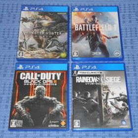 PS4ソフト４本セット モンスターハンター：ワールド レインボーシックス シージ BATTLE FIELD 1 コール オブ デューティ ブラックオプスIII