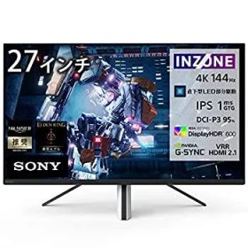【中古-非常に良い】ソニー ゲーミングモニター INZONE M9 SDM-U27M90:4K 27インチ/広い色域と高コントラスト/リフレッシュレート 144Hz/応答速度1ms/VRR対応/直下型