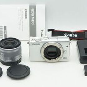 美品 Canon キヤノン EOS M100 ボディ + EF-M 15-45mm IS STM レンズキット ミラーレス一眼カメラ ホワイト 260205ag【アルプスカメラ】