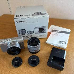 【美品】Canon EOS M100 グレー 本体 + レンズ 2本+ 付属品
