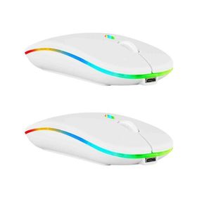 UrbanX Wireless Mouse 2 Pack for Oppo Pad Air2/A2/A79/Find N3/A2x - Bluetooth 5.2 ＆ 2.4GHz Rechargeable Laptop Mouse with USB Wireless Adapter, Ergon