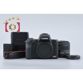 【中古】Canon キヤノン EOS Kiss M EF-M 15-45 IS STM レンズキット ブラック シャッター回数僅少