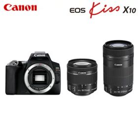 【即納】【最大2500円OFFクーポン配布中!5月29日10時まで】キヤノン デジタル一眼レフカメラ EOS Kiss X10 ダブルズームキット EOSKISSX10BK-WKIT ブラック CANON【送料無料】【KK9N0D18P】