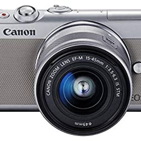 【中古】 Canon キャノン ミラーレス一眼カメラ EOS M100 EF-M15-45 IS STM レンズキット (グレー) EOSM100GY1545ISSTMLK