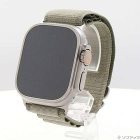 〔中古〕Apple(アップル) Apple Watch Ultra 2 GPS + Cellular 49mm チタニウムケース オリーブアルパインループ〔262-ud〕