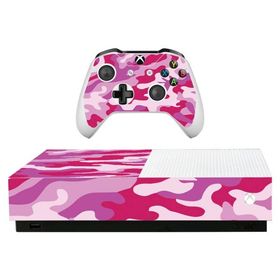 MightySkins Skin for Microsoft Xbox One S All-Digital Edition - Pink Camo | Protective, Durable, and Unique Vinyl Decal wrap Cover | Easy to Apply, Re