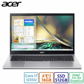 おすすめ Acer(エイサー) ノートパソコン Acer Aspire 3 A315-59-H76Y/F [ピュアシルバー]/Core i7/16GB/512GB/15.6型/Win 11/MS Office Home and Business 2021/展示品