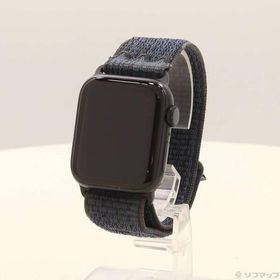 〔中古〕Apple(アップル) Apple Watch SE 第2世代 GPS 40mm ミッドナイトアルミニウムケース ブラック／ブルーNikeスポーツループ〔198-ud〕