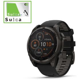 GARMIN fenix 8(フェニックス 8)Sapphire Dual Power 47mm GPSスマートウォッチ(Suica対応) (ガーミン) Ti Carbon Gray DLC/ Black 010-02906-50