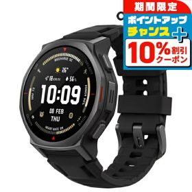 ＼20日限定★10%OFF+さらに12倍／ アマズフィット T-Rex 3 Pro 44mm 充電式クォーツ スマートウォッチ ブランド メンズ レディース チタン Bluetooth Amazfit SP170079-C239 デジタル ブラック タクティカルブラック 黒