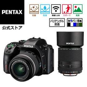 PENTAX KF ダブルズームキット ブラック（DAL18-55WR&amp;HD DA55-300RE ペンタックス デジタル一眼レフカメラ APS-C Kマウント 防塵防滴）