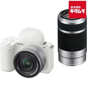 ソニー VLOGCAM ZV-E10 II ダブルズームレンズキット ホワイト [ZV-E10M2X W] SONY ミラーレス一眼カメラ Vlogカメラ 自撮り対応 4K60P 高速AF Wi-Fi搭載 スマホ転送対応 《納期約1－2週間》