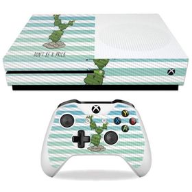 MightySkins Carbon Fiber Skin for Microsoft Xbox One S - Happy Cactus | Protective, Durable Textured Carbon Fiber Finish | Easy to Apply, Remove, and