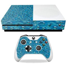 MightySkins Carbon Fiber Skin for Microsoft Xbox One S - Dolphin Gang | Protective, Durable Textured Carbon Fiber Finish | Easy to Apply, Remove, and
