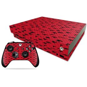 MightySkins Carbon Fiber Skin for Microsoft Xbox One X - Guns | Protective, Durable Textured Carbon Fiber Finish | Easy to Apply, Remove, and Change S