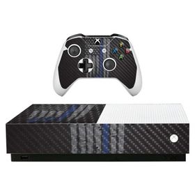 MightySkins Carbon Fiber Skin for Microsoft Xbox One S All-Digital Edition - Thin Blue Line K9 | ProtectiveTextured Carbon Fiber Finish | Easy to Appl