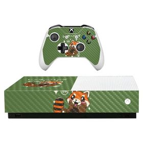 MightySkins Carbon Fiber Skin for Microsoft Xbox One S All-Digital Edition - Red Panda Kawaii | ProtectiveTextured Carbon Fiber Finish | Easy to Apply