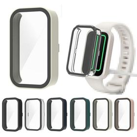 Xiaomi Smart Band 9 Active ケース カバー 強化ガラスガラスフィルム付き 全面保護 液晶保護ケース シャオミ スマート バンド9 アクティブ 単色/クリア