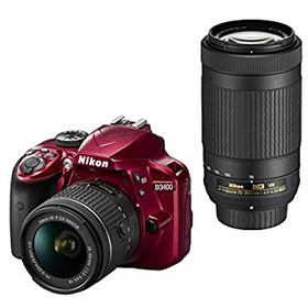 【中古】 Nikon ニコン デジタル一眼レフカメラ D3400 ダブルズームキット レッド D3400WZRD