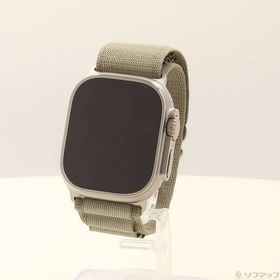 〔中古〕Apple(アップル) Apple Watch Ultra 2 GPS + Cellular 49mm チタニウムケース オリーブアルパインループ〔344-ud〕