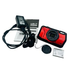 ■RICOH WG-7 防水デジタルカメラ 赤 R05020 本体 充電器 バッテリー付 動作確認済 シャッター326枚 コンパクトカメラ2112152