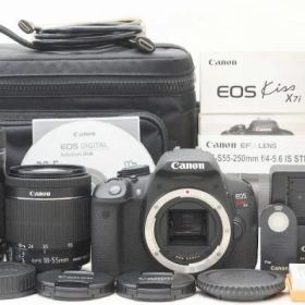 ☆極上美品☆ Canon キャノン EOS Kiss X7i ダブルズームキット Shot数 僅か 3,250枚前後！ ♯26031105