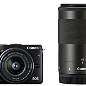 【中古】(非常に良い)Canon ミラーレス一眼カメラ EOS M3 ダブルズームキット(ブラック) EF-M15-45mm F3.5-6.3 IS STM EF-M55-200mm F4.5-6.3 IS STM 付属 EOSM3BK-WZ