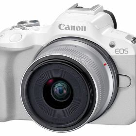 「新品」Canon EOS R50 RF-S18-45 IS STM レンズキット [ホワイト]【即納】【あす楽】【プレゼント】