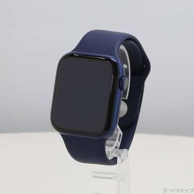 〔中古〕Apple(アップル) Apple Watch Series 6 GPS 44mm ブルーアルミニウムケース ディープネイビースポーツバンド〔258-ud〕