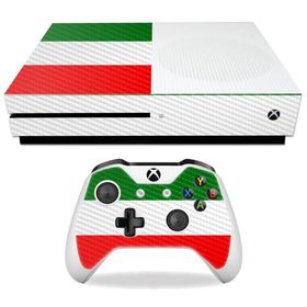 MightySkins Carbon Fiber Skin for Microsoft Xbox One S - Italian Flag | Protective, Durable Textured Carbon Fiber Finish | Easy to Apply, Remove, and