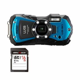 デジタルカメラ PENTAX WG-90 BLUE ＋ 16GB SDHCメモリカード 1セット デジカメ カメラ 写真 PC パソコン 周辺機器 家電カメラ デジタルカメラ デジタルカメラ
