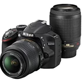 【中古】 Nikon ニコン デジタル一眼レフカメラ D3200 20mmダブルズームキット 18-55mm/55-20mm付属 ブラック D3200WZ200BK