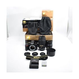 Nikon デジタル一眼レフカメラ D5500 ダブルズームキット ブラック 2416万画素 3.2型液晶 タッチパネルD5500WZBK