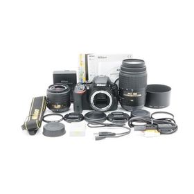 Nikon デジタル一眼レフカメラ D5500 ダブルズームキット ブラック 2416万画素 3.2型液晶 タッチパネルD5500WZBK