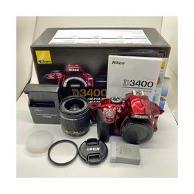 Nikon デジタル一眼レフカメラ D3400 AF-P 18-55 VR レンズキット レッド D3400LKRD