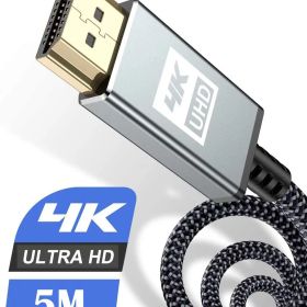4K HDMI ケーブル 5m【ハイスピード アップグレード版】 HDMI 2.0規格HDMI Cable 4K 60Hz 対応 3840p/2160p UHD 3D HDR 18Gbps 高速イーサネット ARC hdmi ケーブル - 対応 パソコンの画面をテレビに映す Apple TV,PS5/PS4/PS3, PCモニター など適用 (グレー) ー)