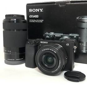 ＊【動作OK】SONY α6400 ILCE-6400 ダブルズームレンズキット F3.5-5.6/F4.5-6.3 ミラーレス デジタル一眼カメラ ブラック ソニー 箱/取説
