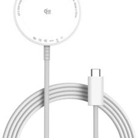 ◆【未使用・新品】MagSafe充電器 Qi2公式認証 25W高速充電 置くだけ急速充電 最大25W出力 高耐久編み込みケーブル1.5m付属 ホワイト