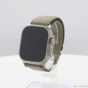 〔中古〕Apple(アップル) Apple Watch Ultra 2 GPS + Cellular 49mm チタニウムケース オリーブアルパインループ〔348-ud〕