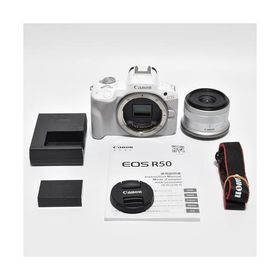 Canon ミラーレス一眼カメラ EOS R50 標準ズームレンズキット(RF-S18-45) ホワイト/APS-C/約376g EOSR50WH-1845ISSTMLK