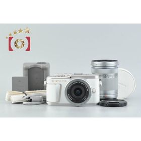 【中古】OLYMPUS オリンパス PEN E-PL10 EZ ダブルズームキット ホワイト シャッター回数僅少