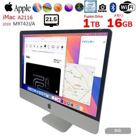 【中古パソコン】Apple iMac 21.5inch MRT42J/A A2116 4K 2019 一体型 選べるOS [Core i7 8700 3.2GHz メモリ16GB Fusion 1TB 無線 BT カメラ 21.5インチ] :良品