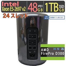 【高スペック MacPro】◆ Apple Mac Pro A1481◆ Xeon E5-2697 v2 [超高性能24スレッド] /高速 1TB SSD / メモリ48GB◆ FirePro D300 2GB × 2基 ◆ macOS Monterey + Win11 Pro【デュアルOS】