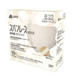 【1点限り！令和お試し価格】三国堂 OHTE 新快適スパンレースマスク 30枚入 ミルキーベージュ ふつう