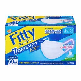 玉川衛材 フィッティ 7DAYSマスクEX プラス ふつうサイズ ホワイト (60枚) マスク タマガワ 防災 備蓄