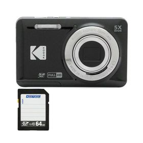 コンパクトデジタルカメラ PIXPRO ブラック FZ55BK2A ＋ 64GB SDXCメモリカード 1セット デジタルカメラ デジカメ カメラ 写真