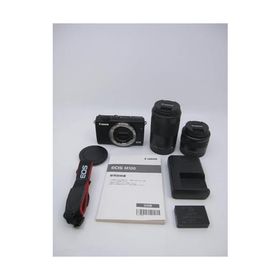 Canon ミラーレス一眼カメラ EOS M100 ダブルズームキット ブラック EOSM100BK-WZK